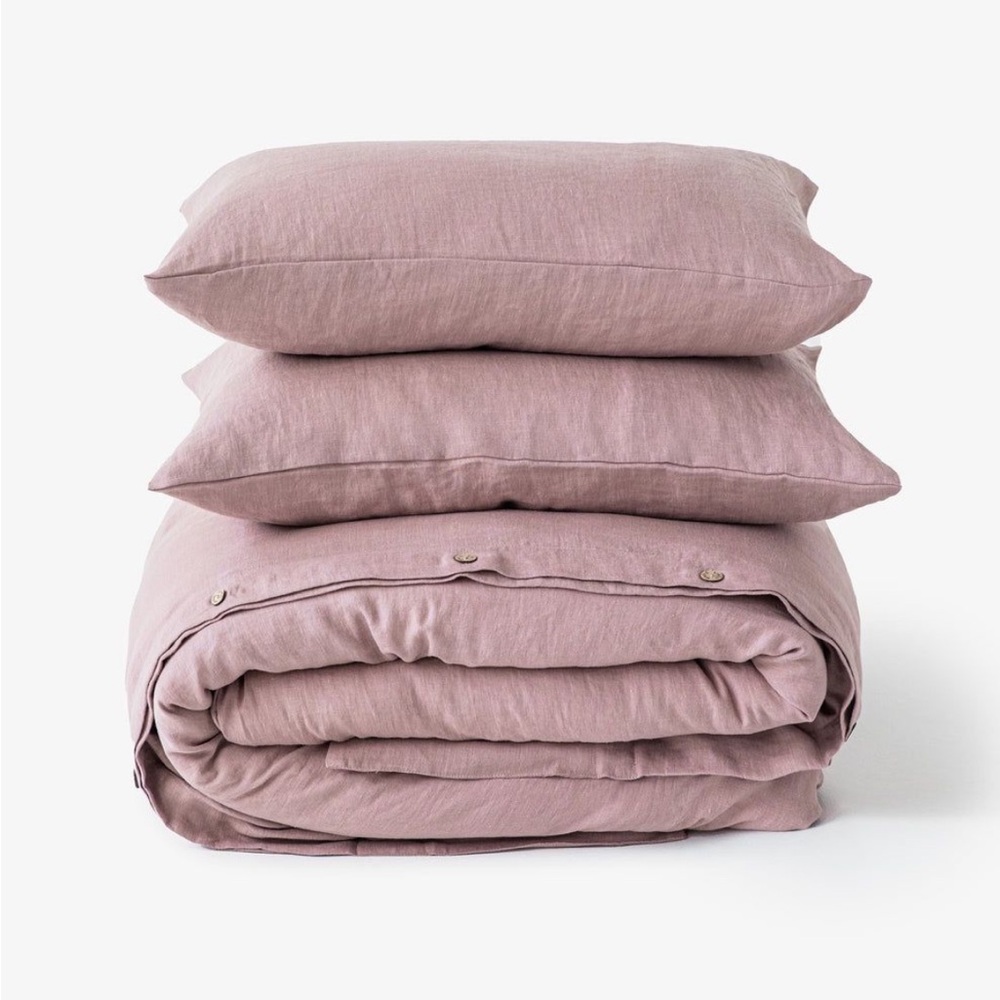 Magic Linen King Duvet Set in Rosewood